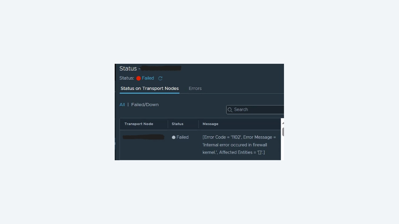 Distributed firewall rule table with sources, destinations, services, applied-to scope and allow or drop actions