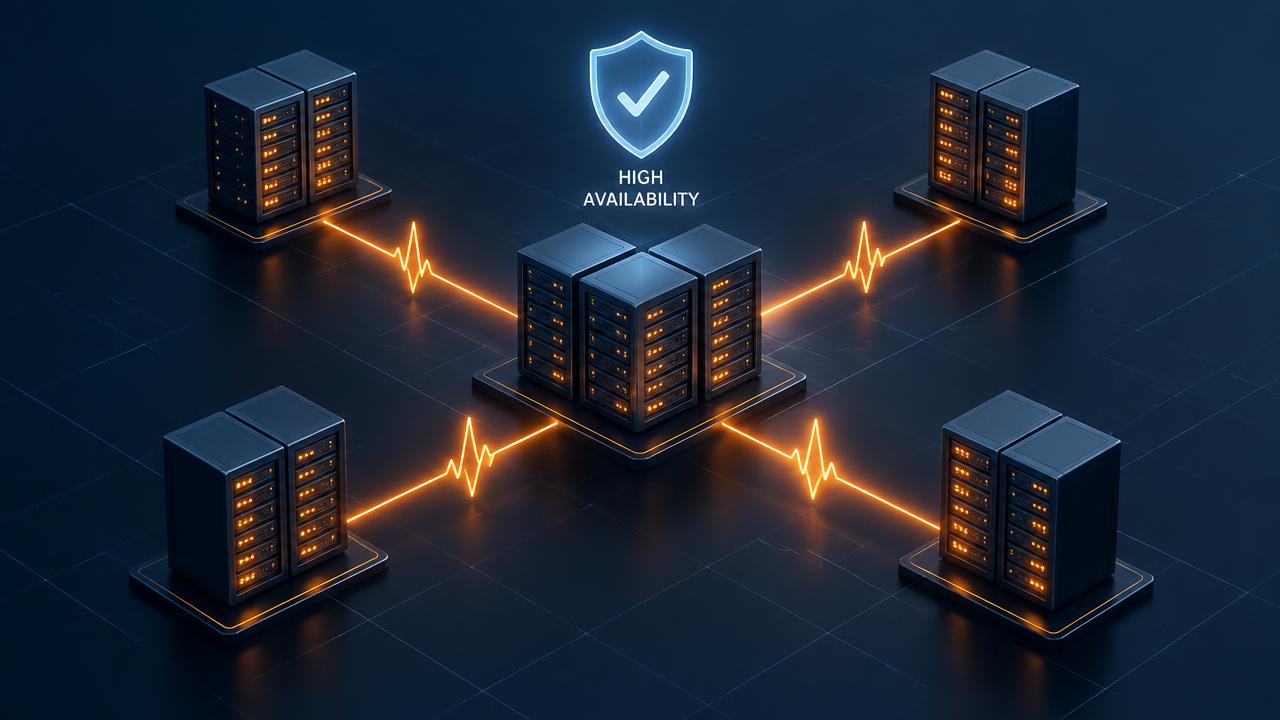 vSphere HA cluster with hosts exchanging heartbeats