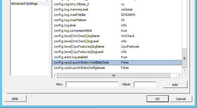 Configuration issues quick stats
