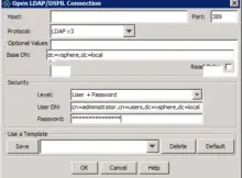 JXplorer LDAP VMware connection